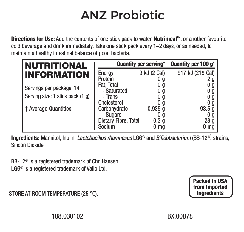 ANZ USANA Probiotic Supplement Facts